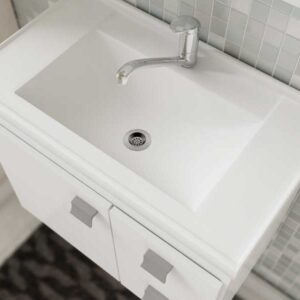 Kit Gabinete e Espelheira Hortência Branco 55 cm | MGM Móveis - Imagem 3