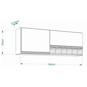 Armário Aéreo Ibiza 144 cm | MGM Móveis - Imagem 4