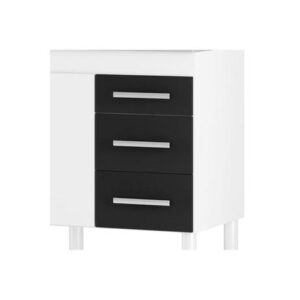 Balcão Flex Branco com Preto 94 cm | MGM Móveis - Imagem 5