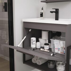 Kit Gabinete e Espelheira Metalo Titânio 60 cm | MGM Móveis - Imagem 5