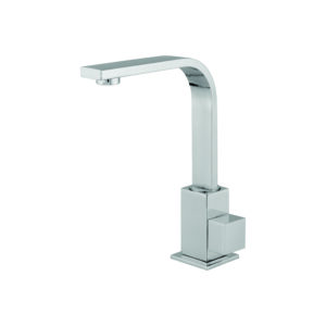 Torneira Diamante Bancada Bica Móvel Quadrada Tubo Baixo Slim c/ Arejador 1/4 V 1/2 C80 6010 | Fort Metais