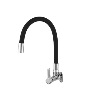 Torneira Safira de Parede Bica Móvel Tubo Silicone Black 1/2 C70 8158 | Fort Metais - Imagem 1