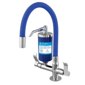 Torneira Safira Bancada Bica Móvel Filtro Color Tubo Silicone Blue Arejador 1/4 V 1/2 C70 8872| Fort Metais - Imagem 3