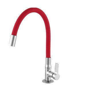 Torneira Safira de Bancada Bica Móvel Tubo Silicone Red 1/2 C70 8193 | Fort Metais - Imagem 3