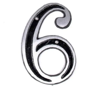 Algarismo Colonial Alumínio 12 cm Nº 6 | LGMais