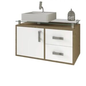 Gabinete Évora Carvalho / Branco 80 cm | MGM Móveis - Imagem 3