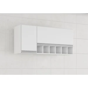 Armário Aéreo Prisma Branco 114 cm | MGM Móveis - Imagem 2