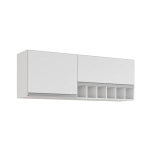 Armário Aéreo Prisma Branco 144 cm | MGM Móveis