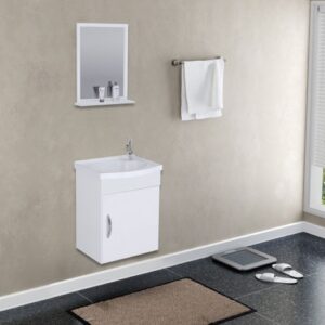 Kit Gabinete Suspenso Siena Branco 1 Porta 39 Cm | A. J. Rorato