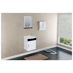 Kit Gabinete Suspenso Siena Preto 1 Porta 39 Cm | A. J. Rorato - Imagem 3
