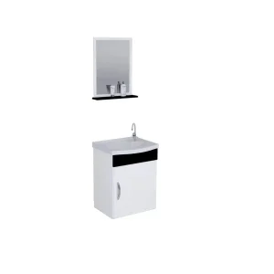 Kit Gabinete Suspenso Siena Preto 1 Porta 39 Cm | A. J. Rorato
