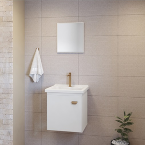 Kit Gabinete Suspenso Aura Branco 1 Porta 40 cm | GAAM